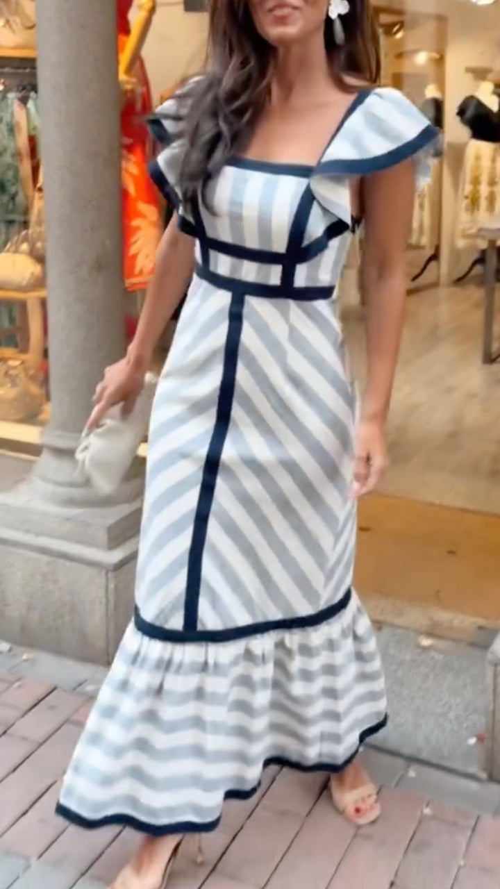 Dianne™ | Retro Striped Maxi Dress