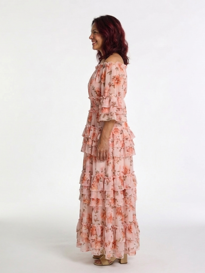 ROSALIE | FLORAL RUFFLE MAXI DRESS