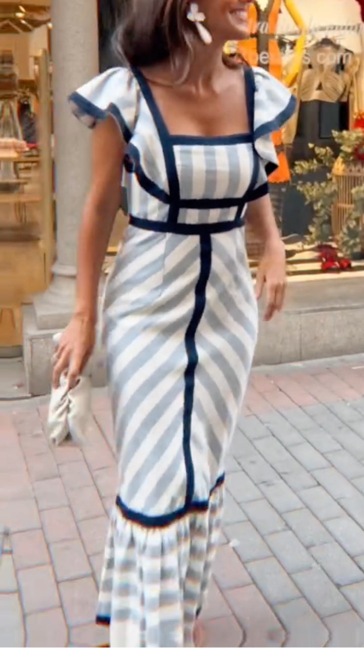 Dianne™ | Retro Striped Maxi Dress