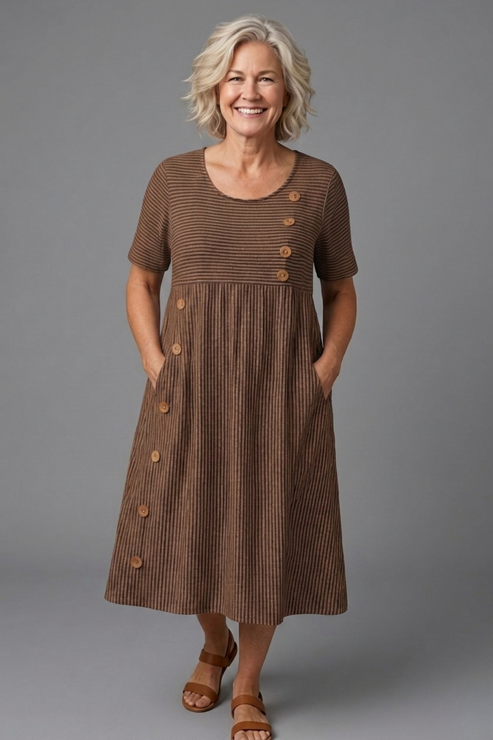 Brienne™ | Striped Midi Dress