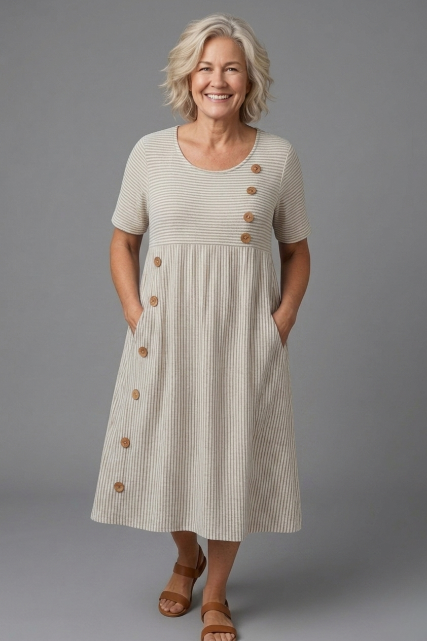 Brienne™ | Striped Midi Dress