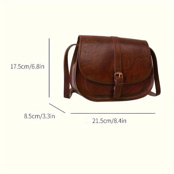 Evelyn | Compact and stylish — Leather Saddle Bag