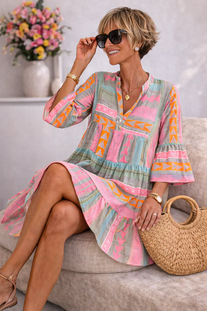 NOVA | Vibrant Midi Dress Breezy Comfort Weekend Style