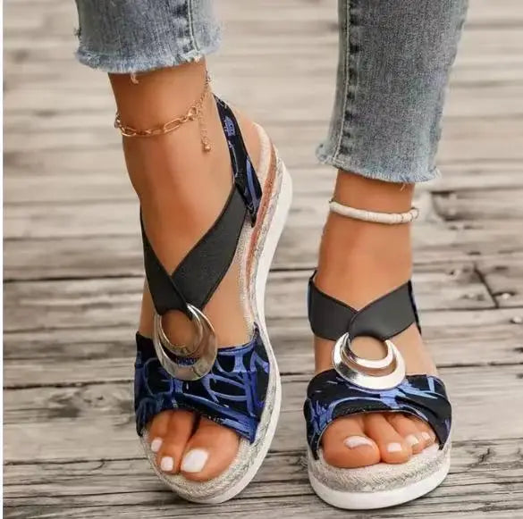 Summer 2026 New Hemp Rope Woven Thick Heel Slope Mouth Fish Mouth Sandals Women Large Size One Strap Sandals PU Upper Rubber...