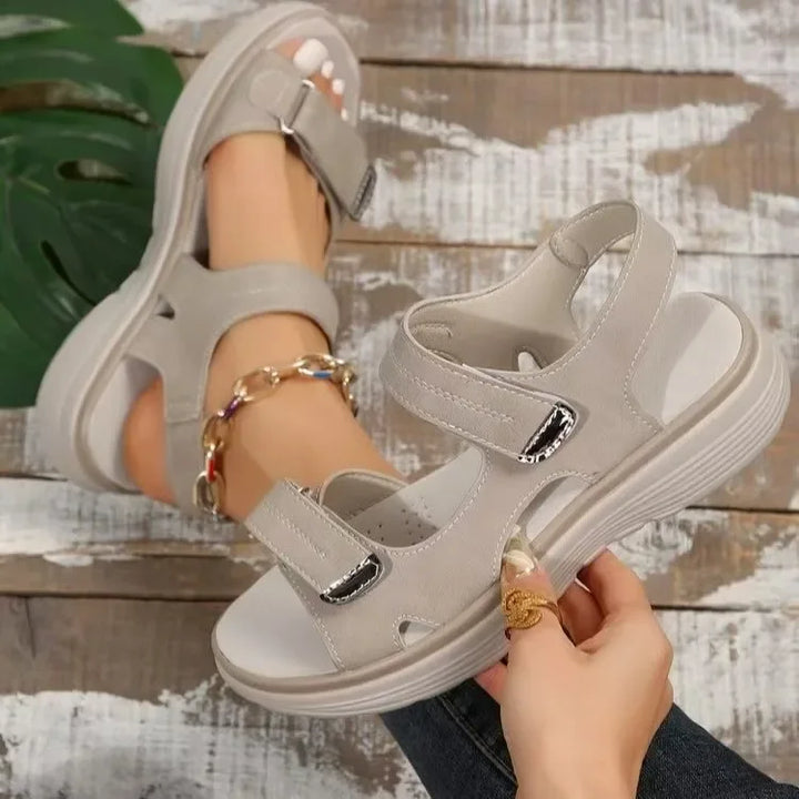2026 new summer foreign trade women's shoes cross-border large size platform casual sandals with Velcro sandals women's shoes