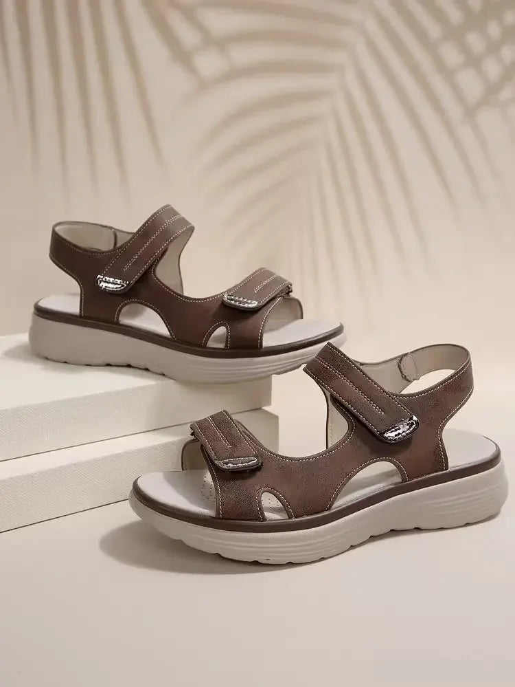 2026 new summer foreign trade women's shoes cross-border large size platform casual sandals with Velcro sandals women's shoes