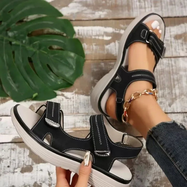 2026 new summer foreign trade women's shoes cross-border large size platform casual sandals with Velcro sandals women's shoes