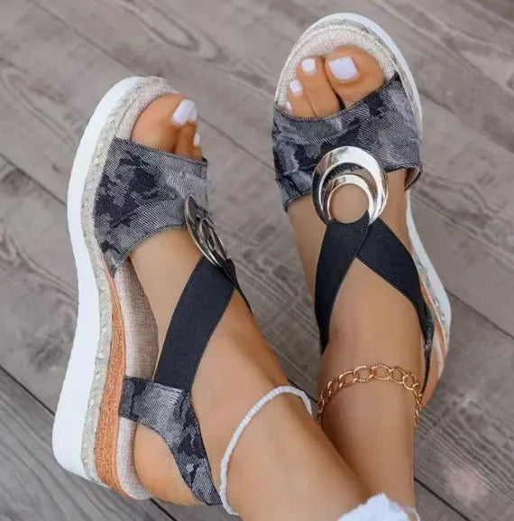 Summer 2026 New Hemp Rope Woven Thick Heel Slope Mouth Fish Mouth Sandals Women Large Size One Strap Sandals PU Upper Rubber...
