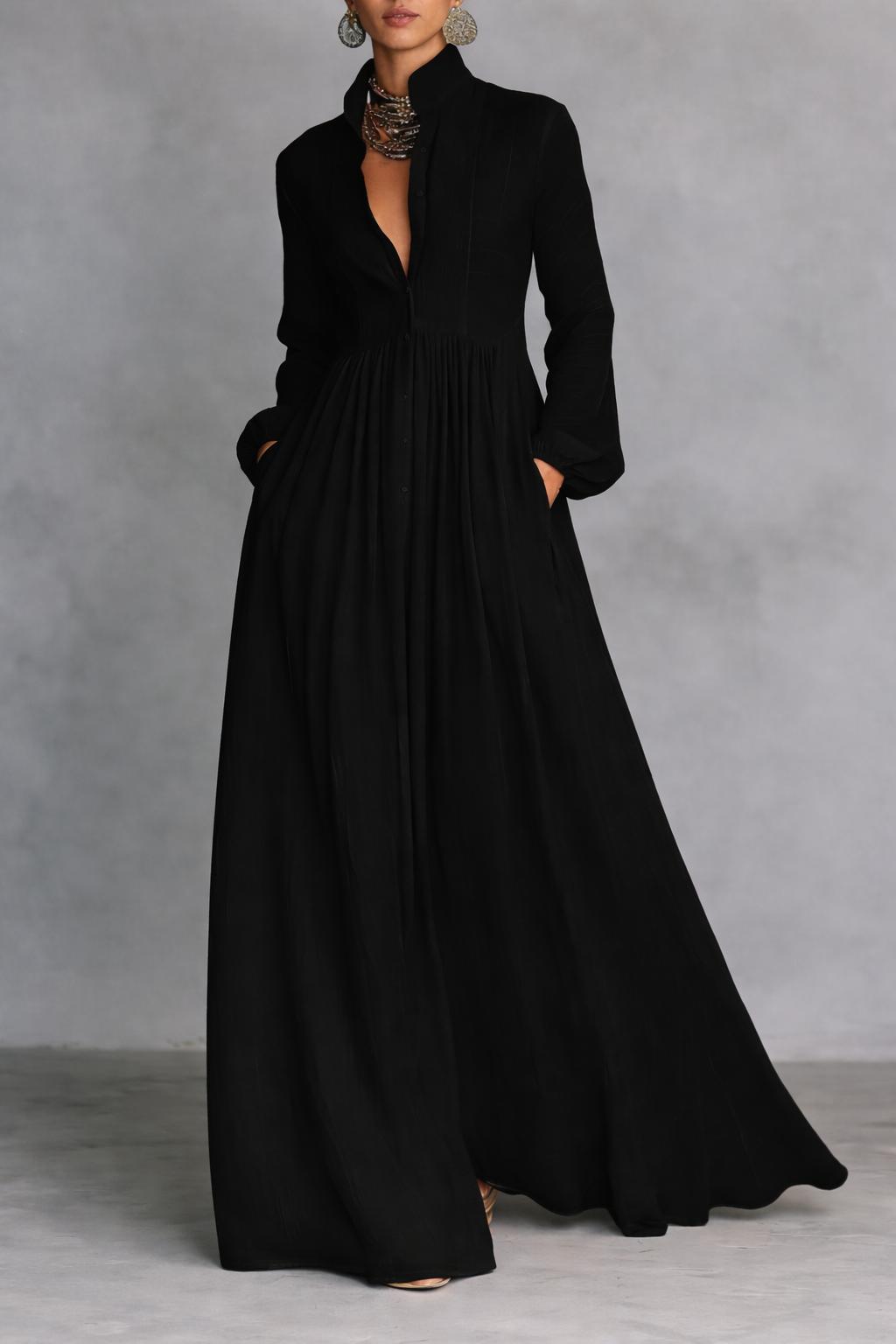 Selena™ | Flowing Button-Front Maxi Dress