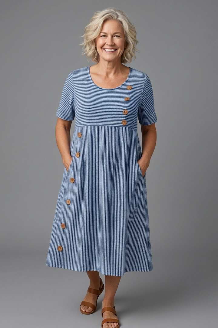 Brienne™ | Striped Midi Dress