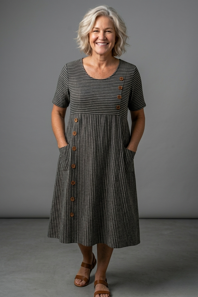 Brienne™ | Striped Midi Dress