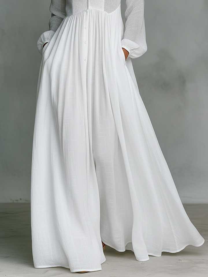 Selena™ | Flowing Button-Front Maxi Dress